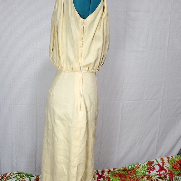 Yellow Sleeveless Dress Vintage Handmade - Picture 5 of 7